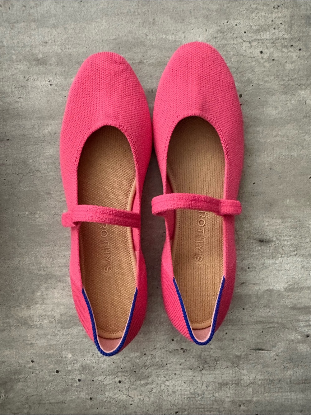 Rothy’s The Mary Jane Flats Pink Knit Size 8 Ballet Shoes
